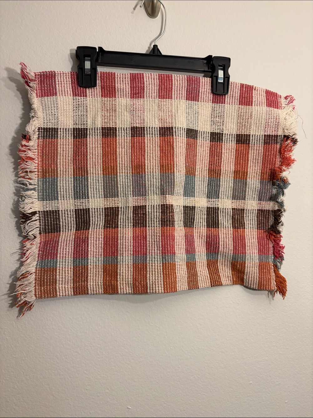 Placemats plaid fall Food Network cotton Multicolor Cream, Rust, Pink set of 4